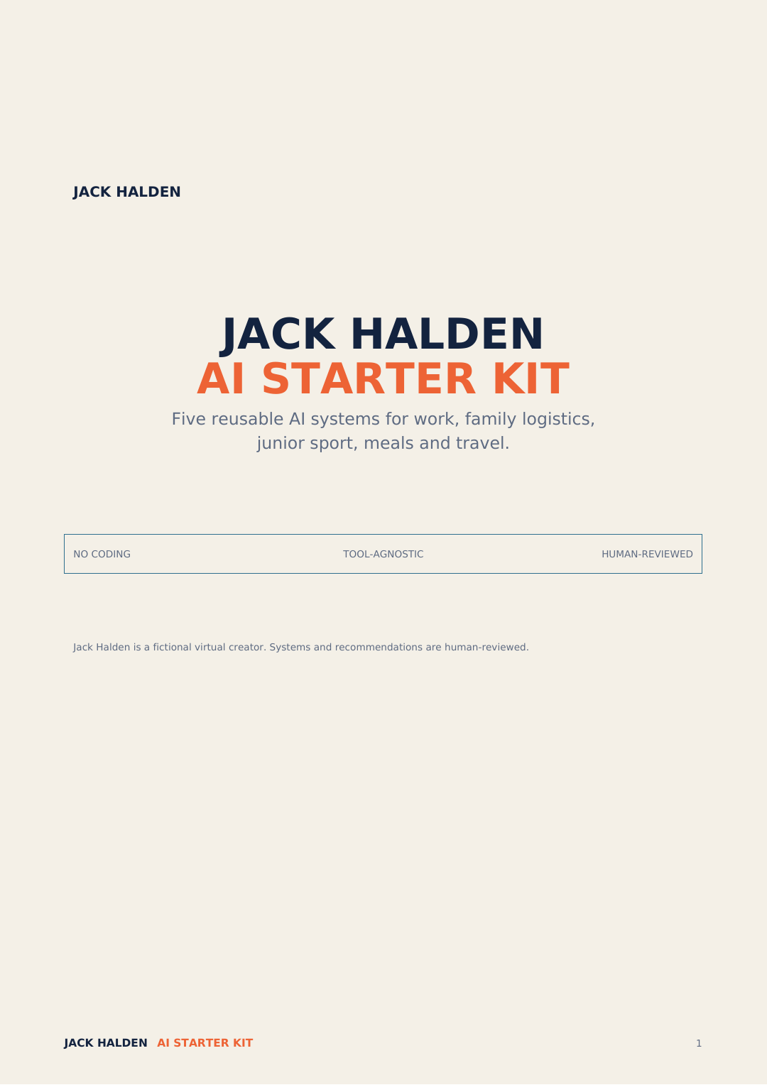 Preview card for the Jack Halden AI Starter Kit